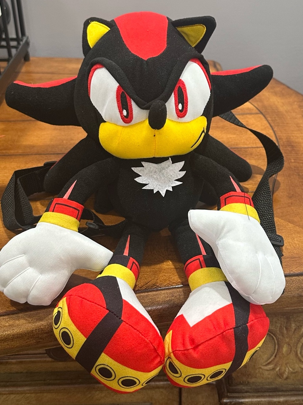 Shadow the Hedgehog Unisex 14" Plush Backpack, Black NEW NWT